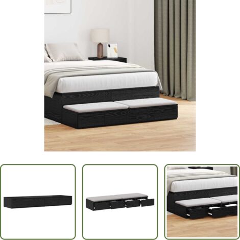 Cassetti in legno -  Cassetti per letto Rovere Nero 120 x 36,5 x 16,5 cm