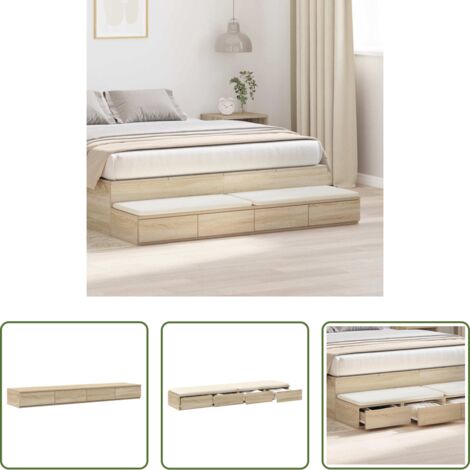 Cassetti in legno -  Cassetti per letto Rovere Sonoma 150 x 36,5 x 16,5 cm