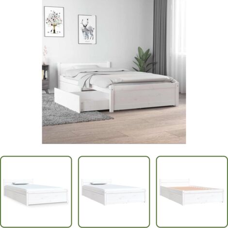Cassetti letto -  Giroletto Bianco con Cassetti 90x190 cm Single