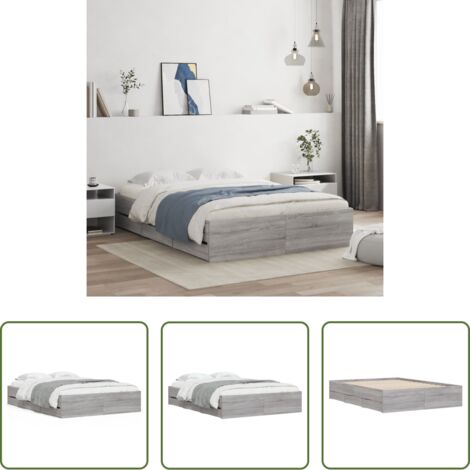 Cassetti letto -  Giroletto Cassetti Grigio Sonoma 120x190 cm Legno Multistrato