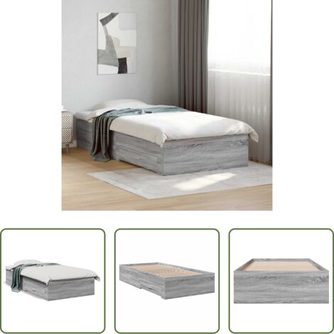 Cassetti letto -  Giroletto Cassetti Grigio Sonoma 90x190 cm Legno Multistrato