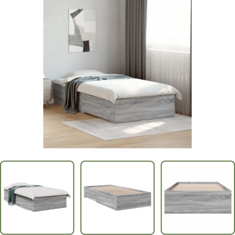 Cassetti letto -  Giroletto Cassetti Grigio Sonoma 90x200 cm Legno Multistrato