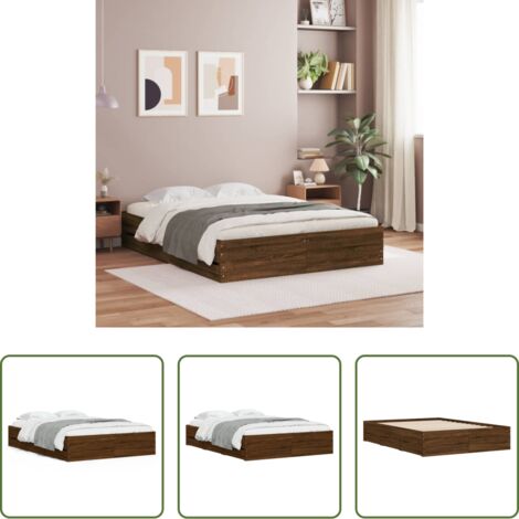 Cassetti letto -  Giroletto Cassetti Rovere Marrone 120x190 cm Legno Multistrato