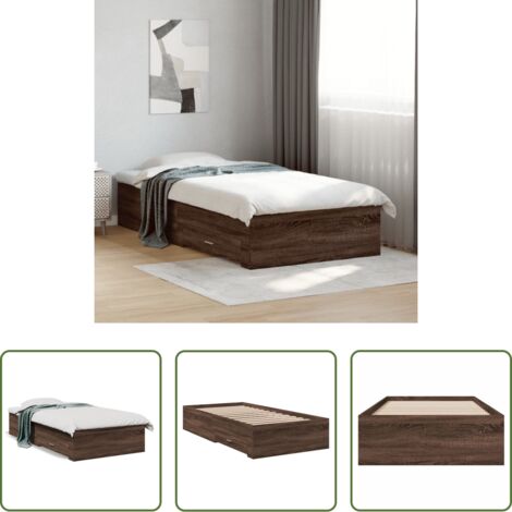 Cassetti letto -  Giroletto Cassetti Rovere Marrone 75x190 cm Legno Multistrato