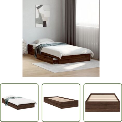 Cassetti letto -  Giroletto Cassetti Rovere Marrone 75x190 cm Legno Multistrato
