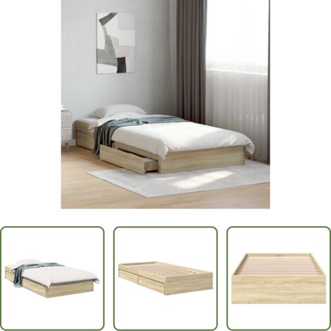 Cassetti letto -  Giroletto Cassetti Rovere Sonoma 75x190 cm Legno Multistrato