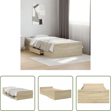 Cassetti letto -  Giroletto Cassetti Rovere Sonoma 75x190 cm Legno Multistrato