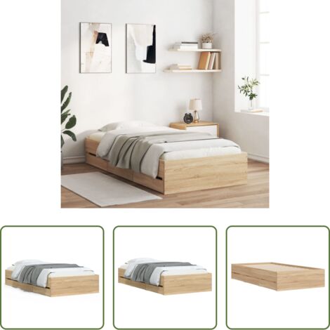Cassetti letto -  Giroletto Cassetti Rovere Sonoma 75x190 cm Legno Multistrato