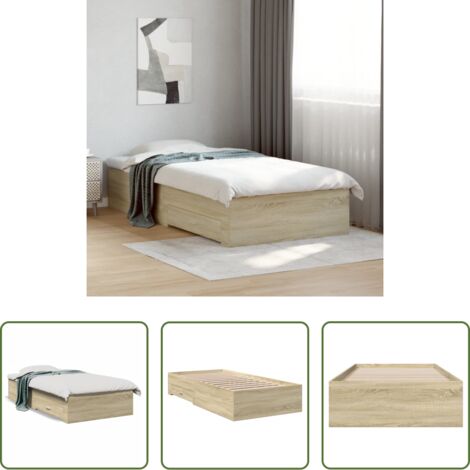 Cassetti letto -  Giroletto Cassetti Rovere Sonoma 90x200 cm Legno Multistrato