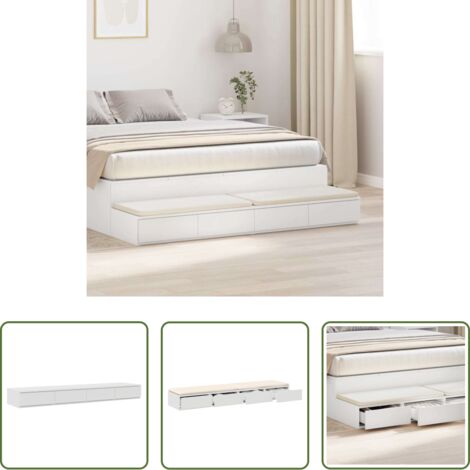 Cassetti minimali -  Cassetti per letto con cassetto Bianco 140 x 36,5 x 16,5 cm