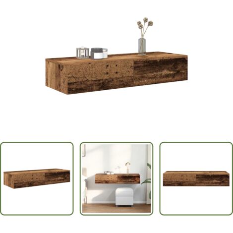 Cassetti -  Scaffale a Parete con Cassetti Antico 100x36x19cm in Truciolato