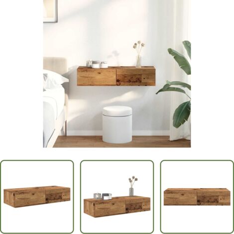 Cassetti -  Scaffale a Parete con Cassetti Antico 80x33x17 cm in Truciolato