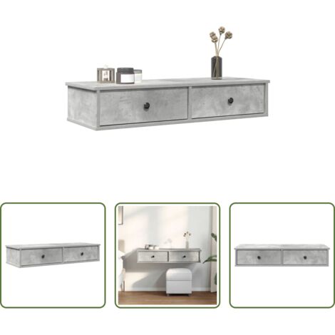 Cassetti -  Scaffale a Parete con Cassetti Grigio 100x37,5x19 cm Truciolato