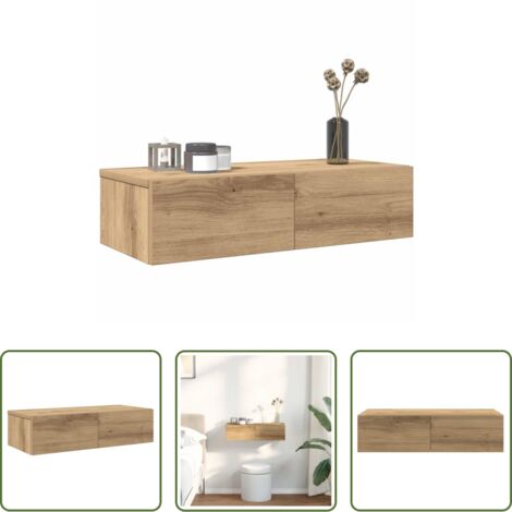 Cassetti -  Scaffale a Parete con Cassetti Rovere 60x26,5x15 cm Truciolato