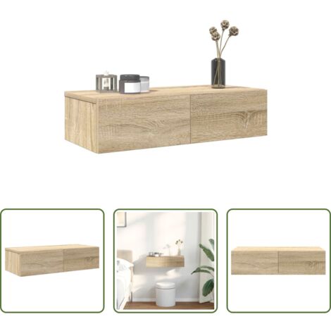 Cassetti -  Scaffale a Parete con Cassetti Sonoma 60x26,5x15 cm Truciolato
