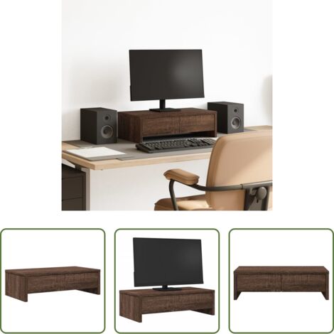 Cassetti -  Supporto Monitor con Cassetti Marrone 50x27x15 cm in Truciolato