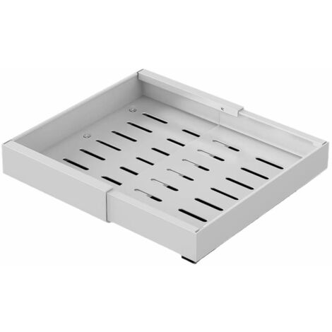 Cassetti telescopici per mobili da cucina, larghezza regolabile 42-68 cm, organizer espandibile per armadio da cucina con fissaggio adesivo, bianco