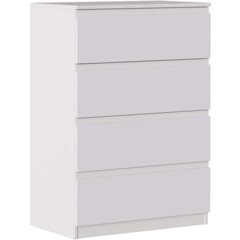 Cassettiera 113 cm bianco opaco con quattro cassetti - Cosenza