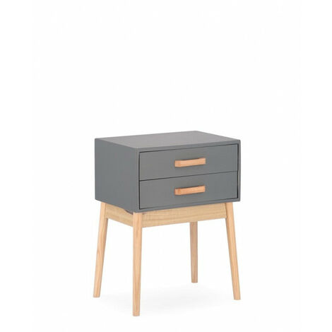 Cassettiera 2 Cassetti 43x30x58,50 cm Ordinary in Legno Grigio