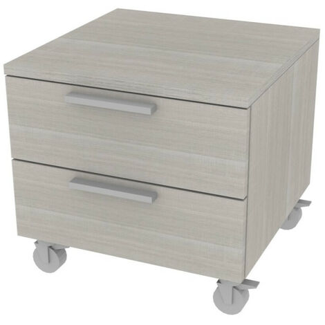 Cassettiera 2 cassetti - Design moderno, chiusura rallentata - Rovere rock