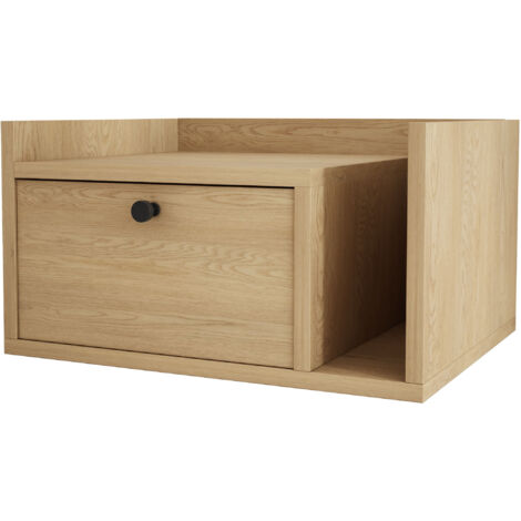 Cassettiera: 3 cassetti, 2 ante, 4 ripiani, Nero/Rovere Artigianale, 154 x 83 x 39 cm
