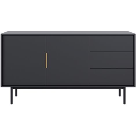Cassettiera: 3 cassetti, 2 ante, mobile: Cashmere, 81,4 x 153,5 x 39,5 cm