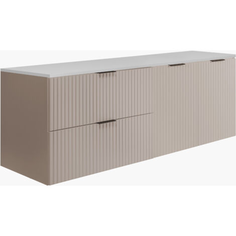 Cassettiera: 3 cassetti, Eucalipto / Spina di pesce scandi, gambe in legno, 106 x 80 x 38 cm