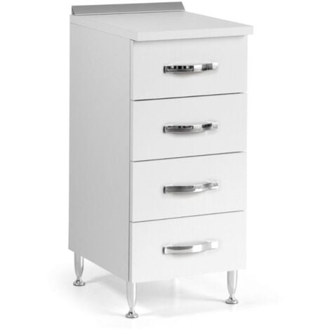 Cassettiera 4 cassetti 40x50x85H colore bianco