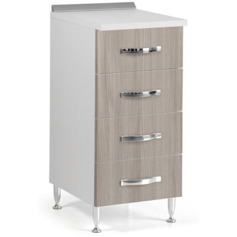 Cassettiera 4 cassetti 40x50x85H colore olmo