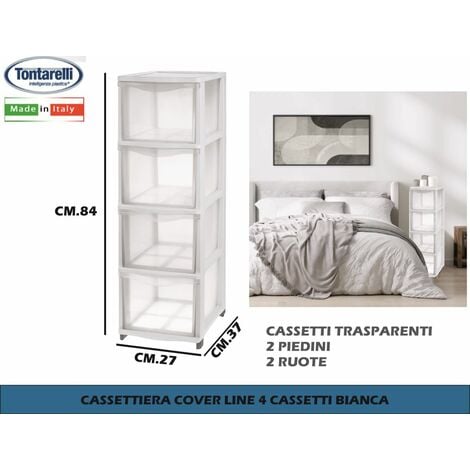 BIGHOUSE IT CASSETTIERA 4 CASSETTI ALTI COVER LINE BIANCO