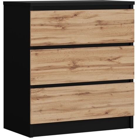 Cassettiera 4 cassetti, Nero Opaco, 70 x 39 x 101 cm