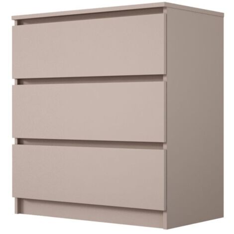 Cassettiera 4 cassetti, Nero Opaco / Rovere Wotan, 70 x 101 x 39 cm