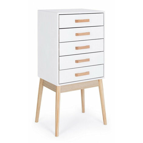 Cassettiera 5 Cassetti Ordinary Bianco in Legno