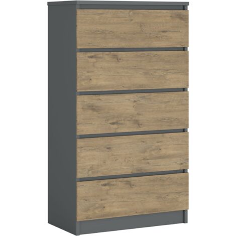 Cassettiera : 6 cassetti, Bianco Opaco, 120 x 39 x 79 cm