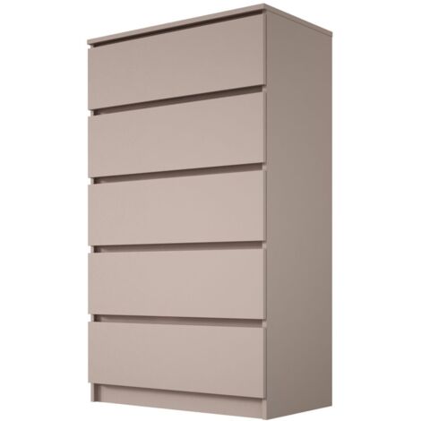 Cassettiera : 6 cassetti, Bianco Opaco, 138 x 39 x 79 cm
