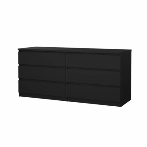 cassettiera 6 cassetti "naia" nero opaco 153,8x50x70,1 cm