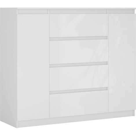 Cassettiera 6 cassetti : Rovere Sonoma / Bianco Opaco , 120 x 78 x 39 cm