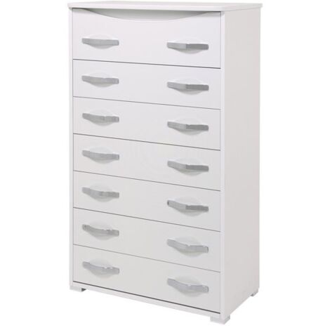Cassettiera 7 cassetti Settimino Maxi colore bianco frassinato