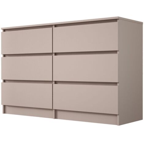 Cassettiera : 8 cassetti, Bianco Opaco, 138 x 101 x 39 cm