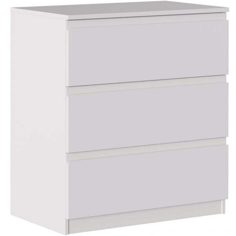 Cassettiera 87 cm bianco opaco con 3 cassetti - Cosenza