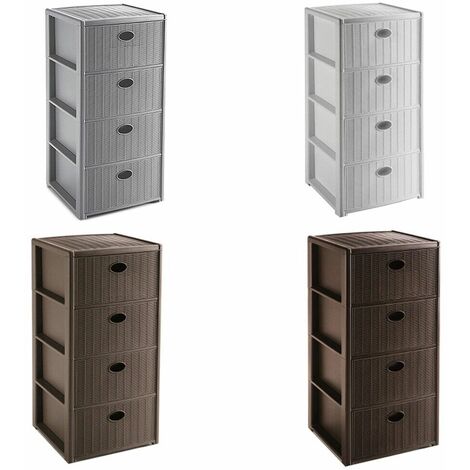 Cassettiera a 4 cassetti mobile con ruote per bagno cucina ufficio portaoggetti - colorigenerali: BEIGE