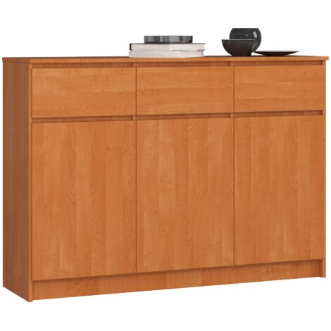 Cassettiera AKORD K140 Ontano 138 cm 3 ante 3 cassetti 138x40x99 cm