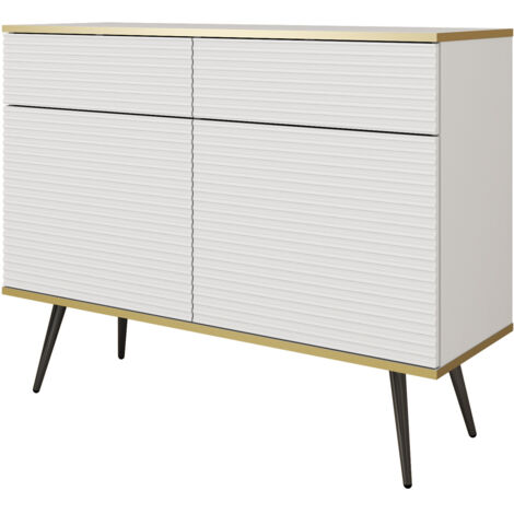 Cassettiera, Antracite / Rovere Lancelot, 3 cassetti, 140 x 39 x 79 cm