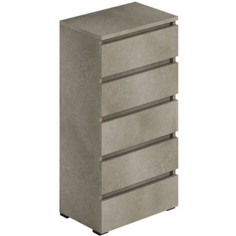 Cassettiera argilla con 5 cassetti in legno nobilitato.