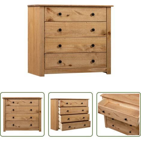 Cassettiera -  Armadietto 80x40x73 cm in Legno di Pino Modello Panama