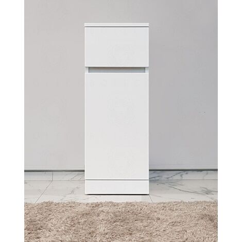 Cassettiera bagno cm 30x82 bianco lucido con 1 anta e 1 cassetto