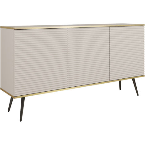 Cassettiera, Bianco, gambe nere, 107 x 85 x 39 cm