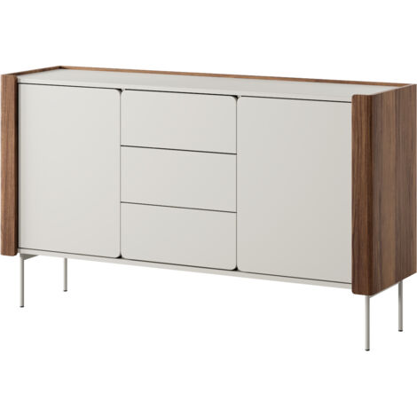 Cassettiera Bianco, Piedi Nero, 103 x 129 x 39 cm