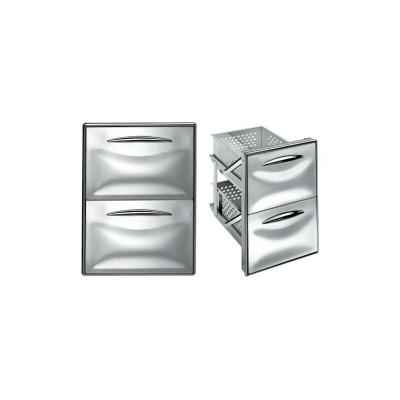 Cassettiera cassetti acciaio inox 1/2 doppia foro