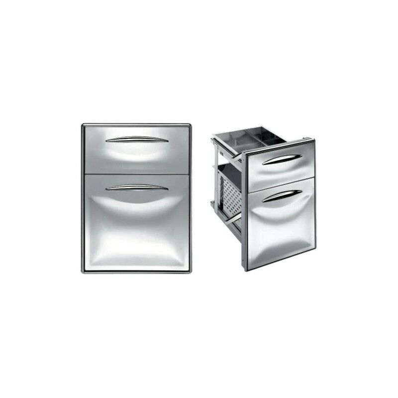 Cassettiera cassetti acciaio inox 2/3 doppia foro